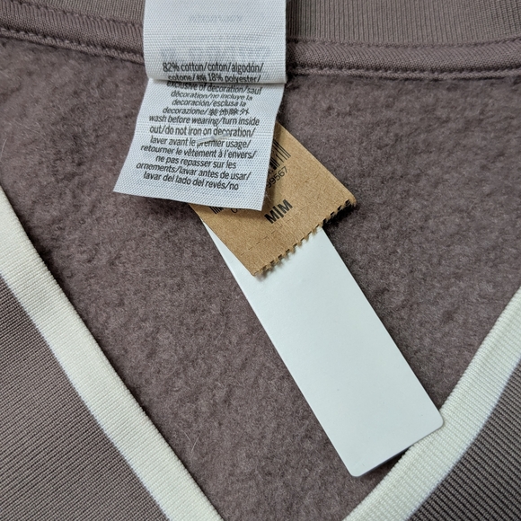 PINK NWT Victoria's Secret Brown V-Neck Sweatshirt M - Picture 5 of 6